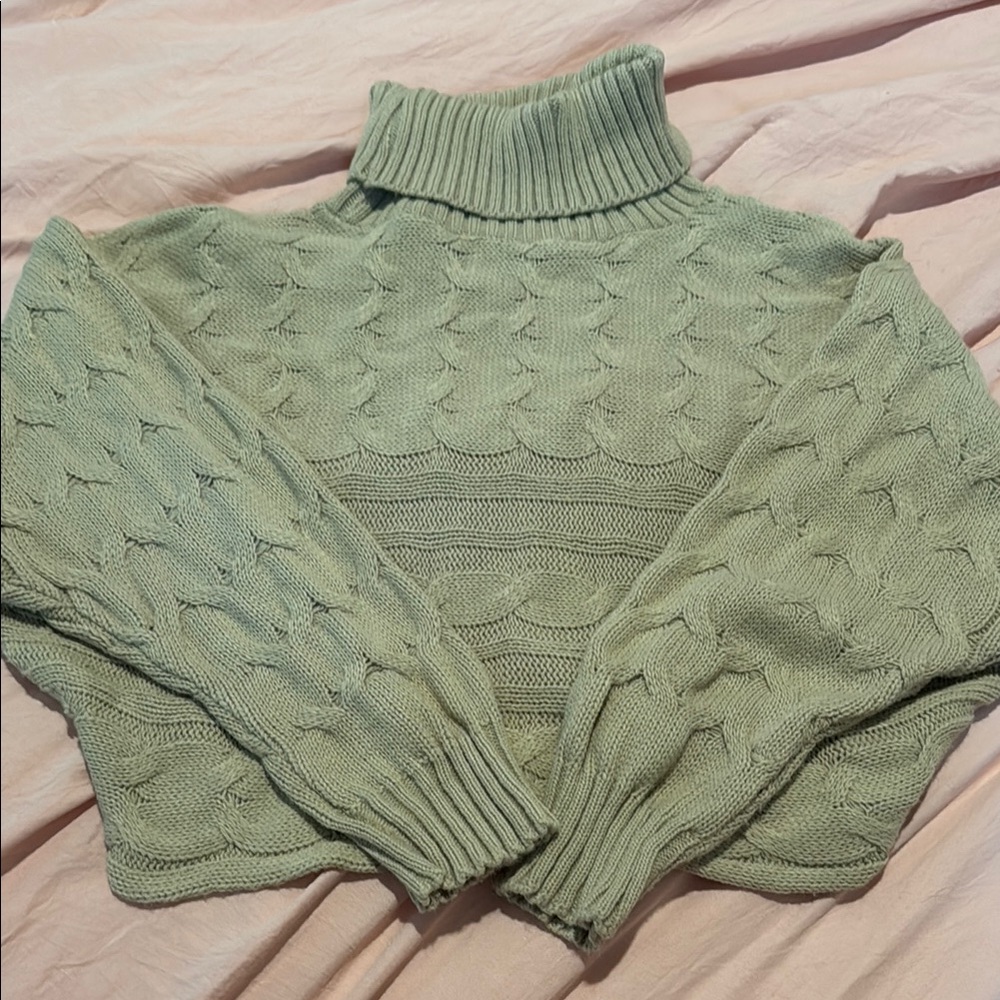 Women's Tan Cable Knit Sweater
